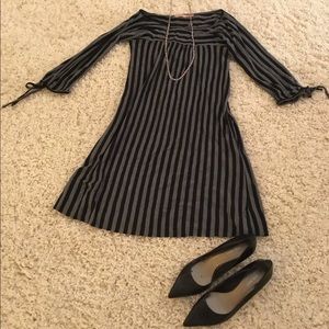 Juicy Couture Black and Gray Stripe Dress